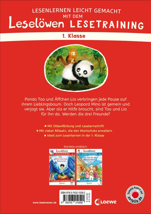 Immagine prodotto Leselöwen Lesetraining 1. Klasse - Ein Panda in der Dschungelschule (Tedesco, Katja Richert, Leonie Daub, Stefan Lohr, Kristin Labuch, I primi lettori Loewe, 2022)