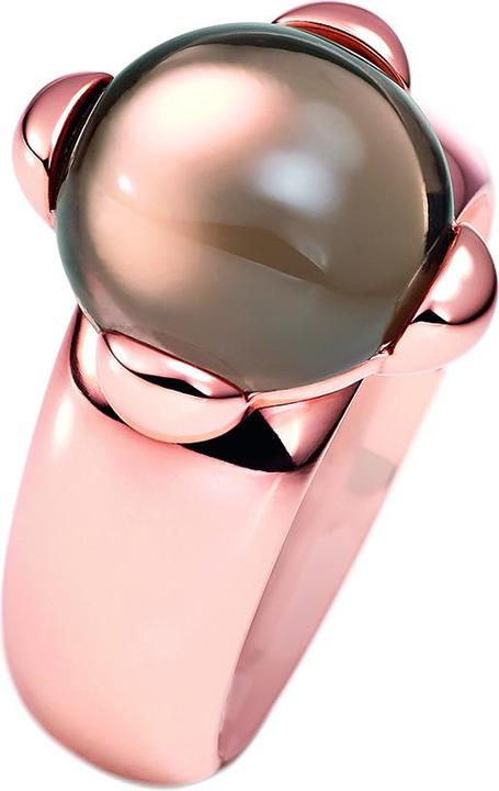 Image du produit Xen Bague avec cabochon de quartz fumé de 12 mm plaqué or rose (49)