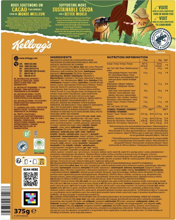 Valori nutrizionali e ingredienti Kellogg's Cereali Tresor Roulette 375 g (434 g)