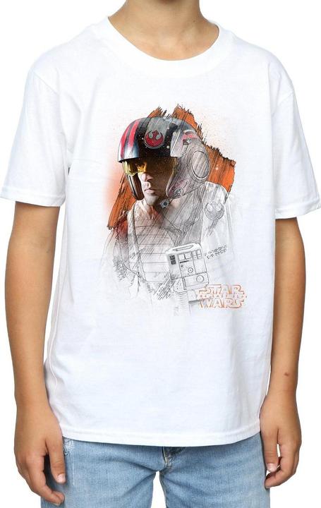 Actual product image Star Wars Boys The Last Jedi Poe Dameron Brushed T-Shirt (140, 146)