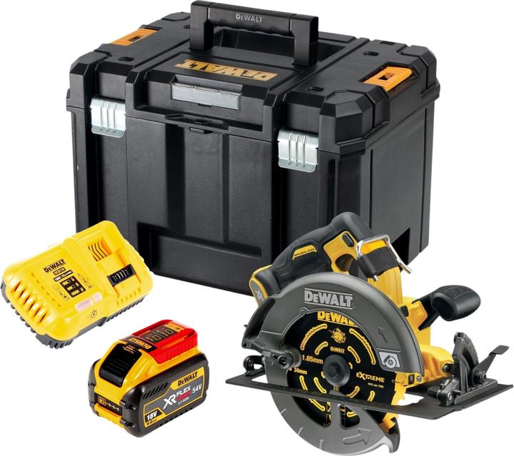 Productafbeelding DeWalt DCS 578 X1T Akku Kreissäge 54V XR FlexVolt 190 mm Brushless + 1x Akku 9,0 Ah + Ladegerät +