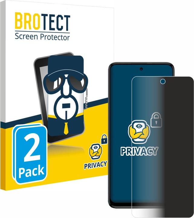 Productafbeelding BROTECT Anti-spionnetje privacyfolie Beschermfolie tegen blauw licht (2 Stuk, Motorola Moto G54)