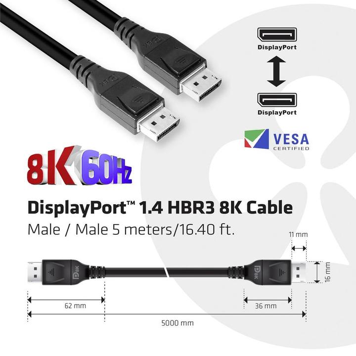 Immagine prodotto Club 3D DisplayPort — DisplayPort (5 m, DisplayPort)