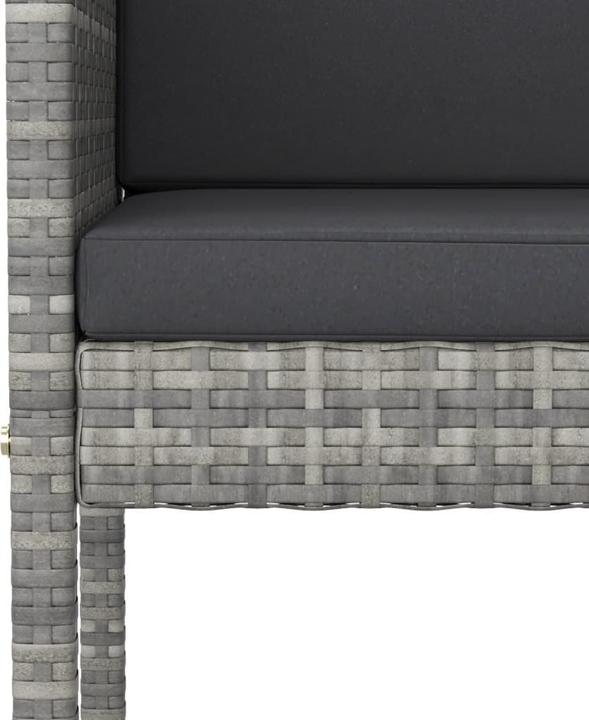 Actual product image VidaXL 9-piece Garden Bar Set with Cushions Brown Poly Rattan (48 cm)
