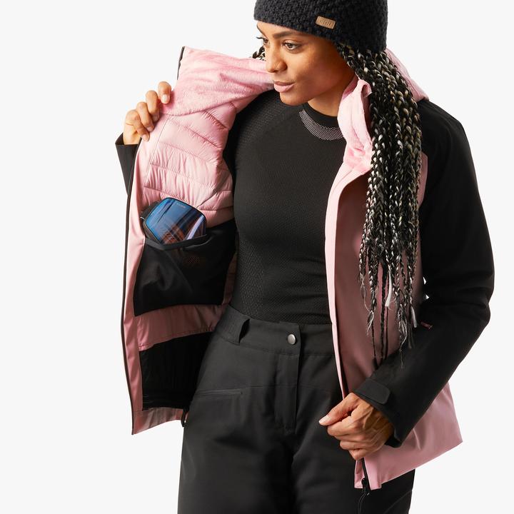 Produktbild Wedze Skijacke Damen warm wasserdicht - 500 Sport rosa/schwarz (M)