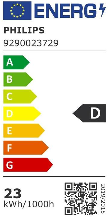 Label énergétique Philips Lampe 23 W (200 W) E27 Blanc chaud (E27, 23 W, 3452 lm, 1 x, D)