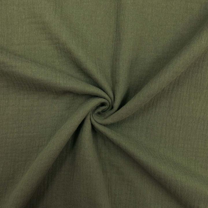 Produktbild Stoffrestposten Musselin - Olive - Mindestverkaufsmenge: 1 Meter