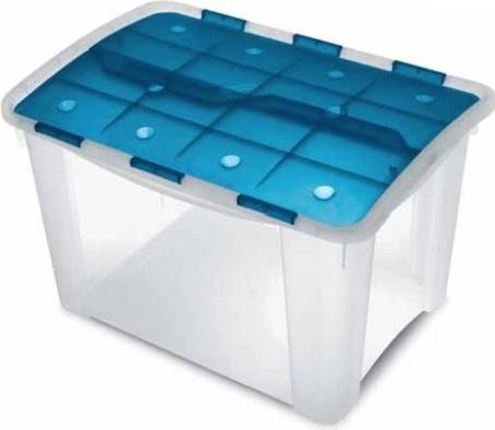 Image du produit Terry Home Box 60 Armoire de rangement bleue, rectangulaire transparente (60 l)