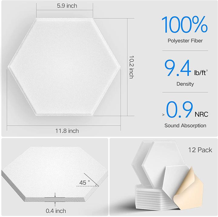 Produktbild Kuchoow Hexagon Akustikplatten (12 Stk.)