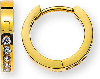 Natsumi Schmuck Creolen Gelbgold 9K/375 mit 16 Zirkonias (375/9 K Gelbgold)