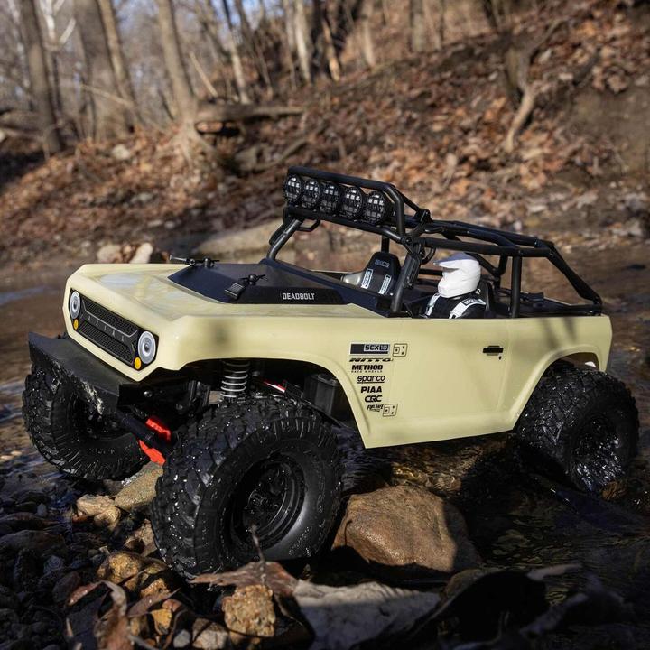 Image du produit Axial SCX10 II Deadbolt Electro Brushed Crawler 4WD 1:10 RTR Tan (RTR Prêt à fonctionner)