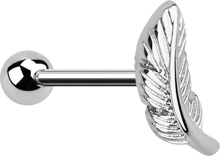 Immagine prodotto Star Piercing Micro Barbell silber mit Kugel und Feder rechts (Ottone, Acciaio chirurgico 316L)