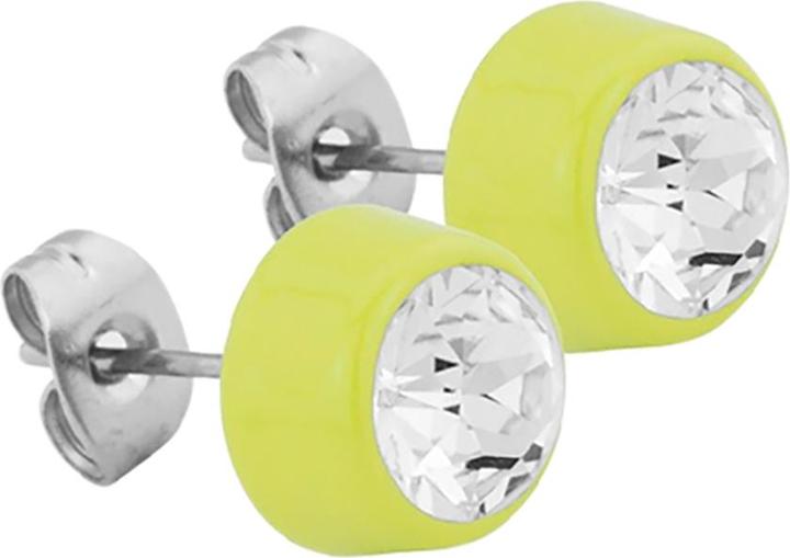 Produktbild Star Piercing Ohrstecker gelb mit Swarovski Kristall silber (Chirurgenstahl 316L, ohne Messing)