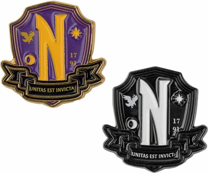 Cinereplicas Wednesday Ansteck-Pins 2er-Pack Nevermore Academy