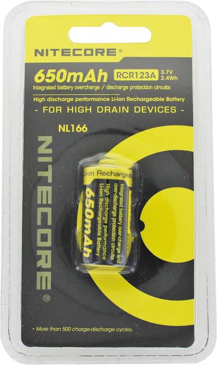 Produktbild Nitecore Akku 16340, CR123 geschützter auch für Zebralight