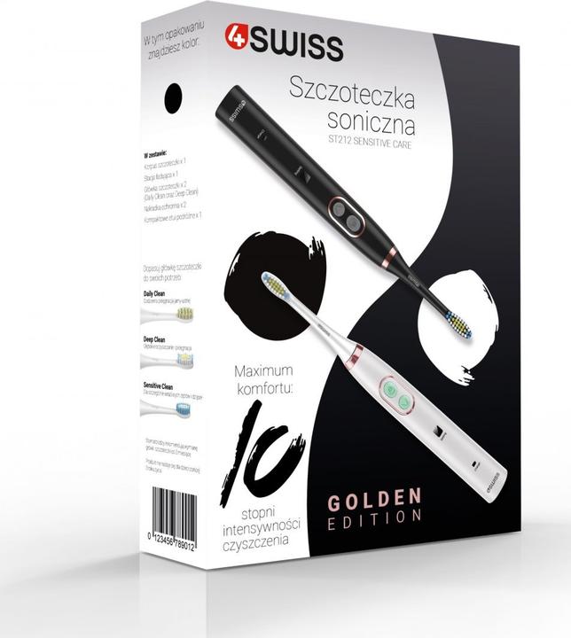 Image du produit 4Swiss Szczoteczka Sensitive Care ST212 Golden Edition Biała (Brosse à dents sonique)