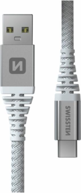 Immagine prodotto Swissten Cavo dati Kevlar USB / USB-C 1,5 M Bianco (1.50 m, USB 3.2 Gen 1)