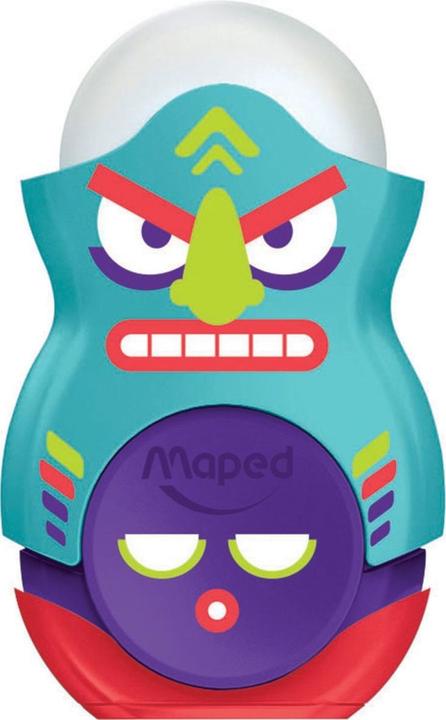 Actual product image Maped Eraser/ sharpener 2in1 Loopy Totem single + spare eraser - blister pack