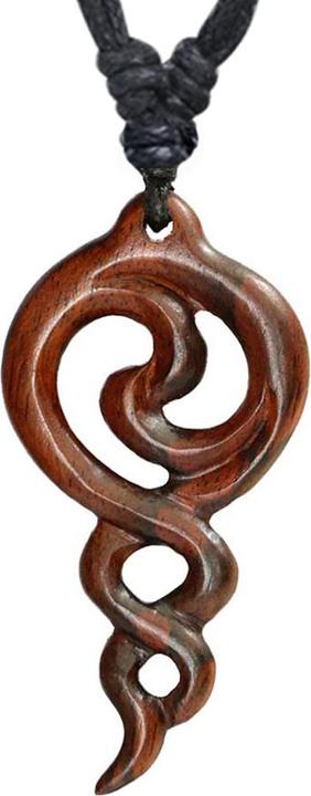 Produktbild Star Piercing Halskette schwarz Anhänger Stammes Ornament Muschel aus Narra Holz (Organisch, ohne Messing)