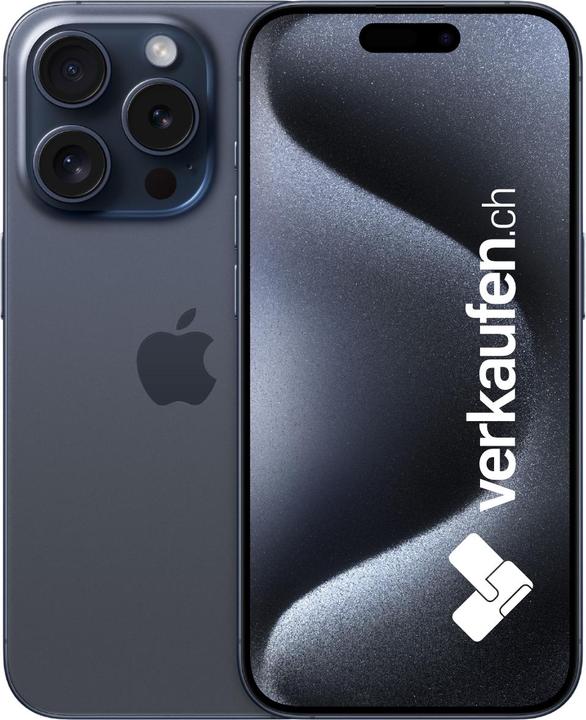 Actual product image verkaufen.ch iPhone 15 Pro (128 GB, Blue Titanium, 6.10", 48 Mpx, SIM + eSIM, A / Like new)