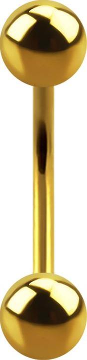 Produktbild Star Piercing Micro Banane vergoldet mit zwei Kugeln (ohne Messing, Chirurgenstahl 316L)