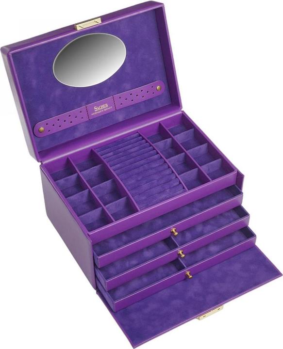 Actual product image Sacher 74.519.560505 - Jewellery box Karen colisimo violet full grain cowhide
