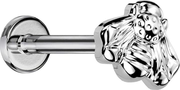 Produktbild Star Piercing Micro Labret Innengewinde silber Biene silber (Titan G23, ohne Messing)