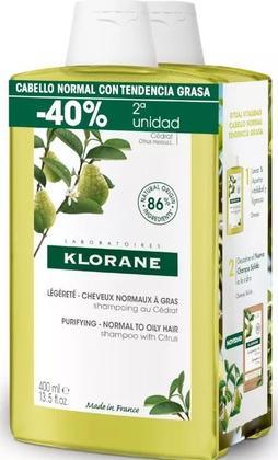 Produktbild Klorane Citrus Shampoo Leichtigkeit und Vitalität 2x400 Ml (800 ml)
