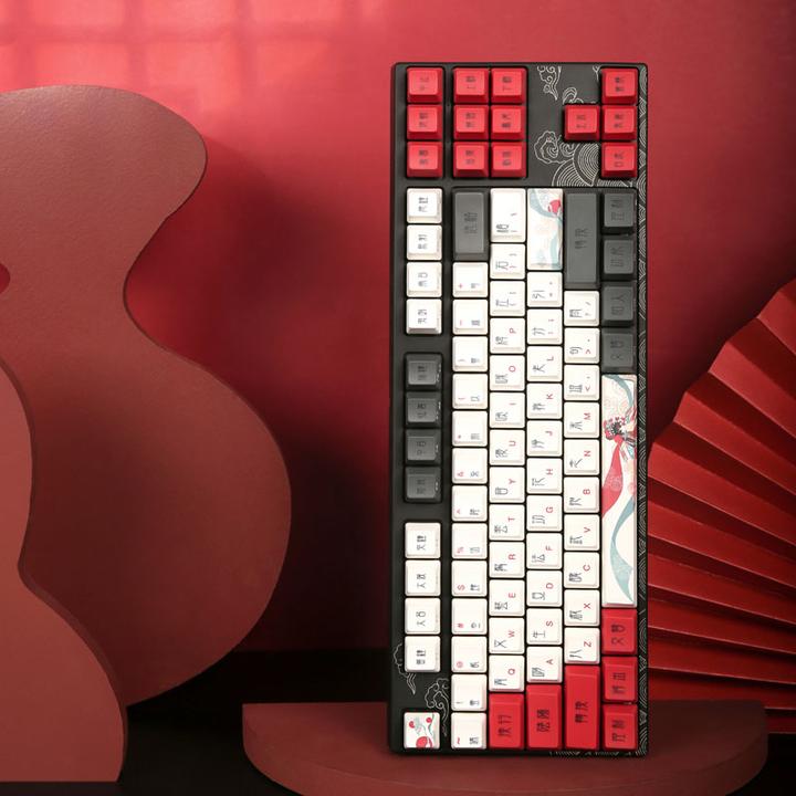 Produktbild Varmilo VEA87 Beijing Opera TKL Gaming Tastatur, MX-Silent-Red, weisse LED - US Layout (US, Kabelgebunden)