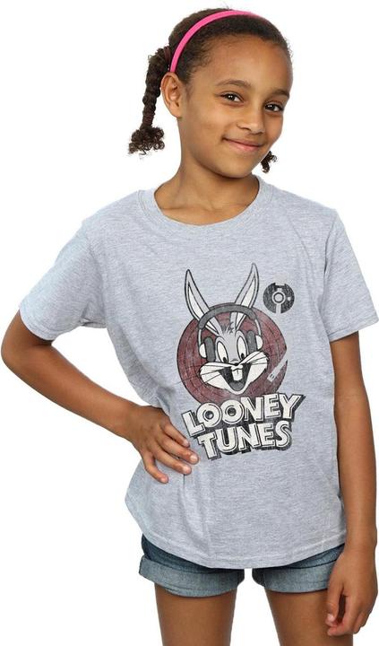 Actual product image Looney Tunes Girls Bugs Bunny Circle Logo Cotton T-Shirt (152, 158)