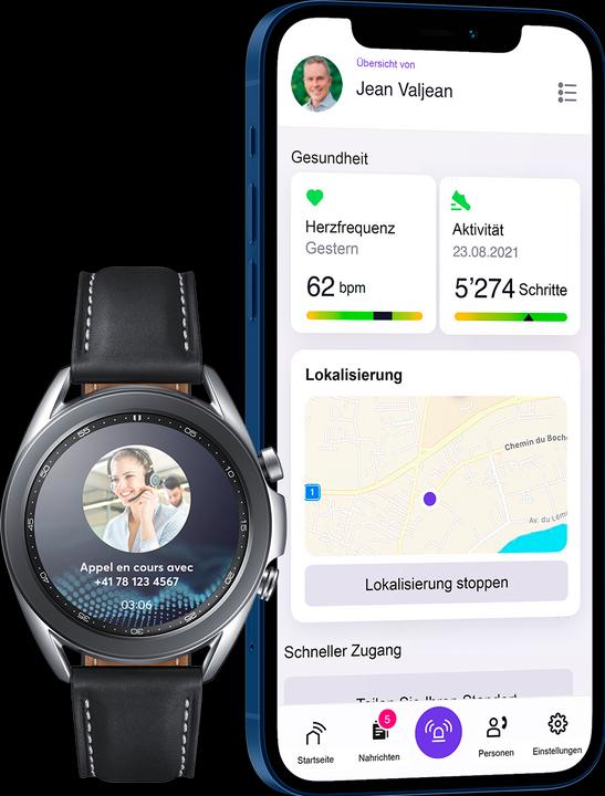 Produktbild DomoHealth Go Notrufuhr inkl. Domo Care Gesundheits-App (41 mm)