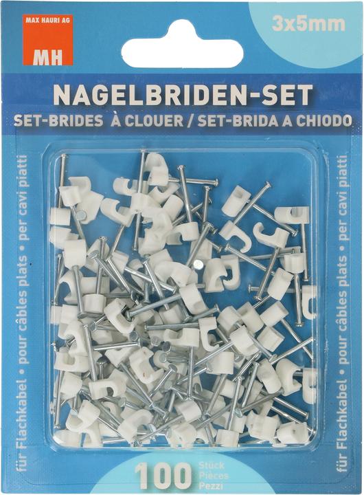 Actual product image Max Hauri Nail clamps set 3-5 mm flat cable