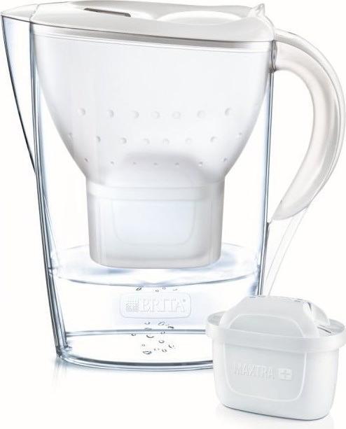 Brita Water filtration jug Marella 2.4L, white with water filter MAXTRA + 1 pc.
