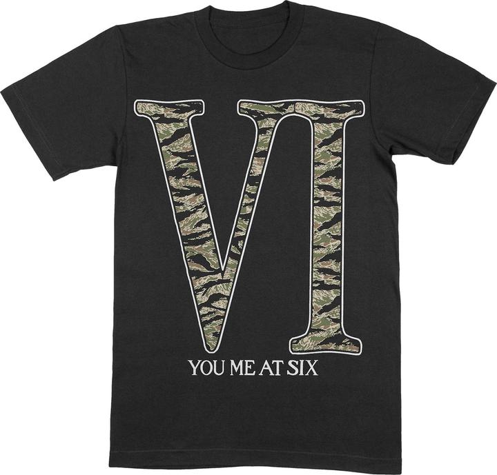 Actual product image You Me At Six Unisex Adult VI Camo Cotton T-Shirt (L)