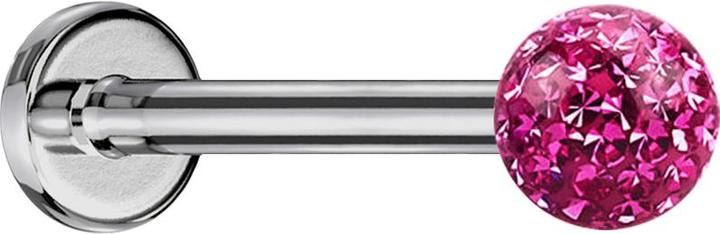 Image du produit Star Piercing Labret Pure White avec boule (sans laitonTitan G23, sans laitonAcier chirurgical 316L)