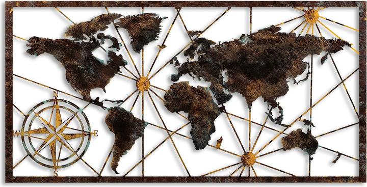 Actual product image Wallxpert Metal World Map (120 x 60 cm)