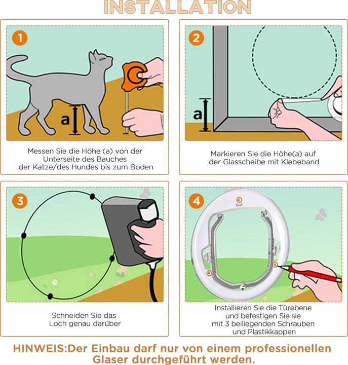 Produktbild PawHut Haustiertür PC White (Manuelle Katzenklappe)