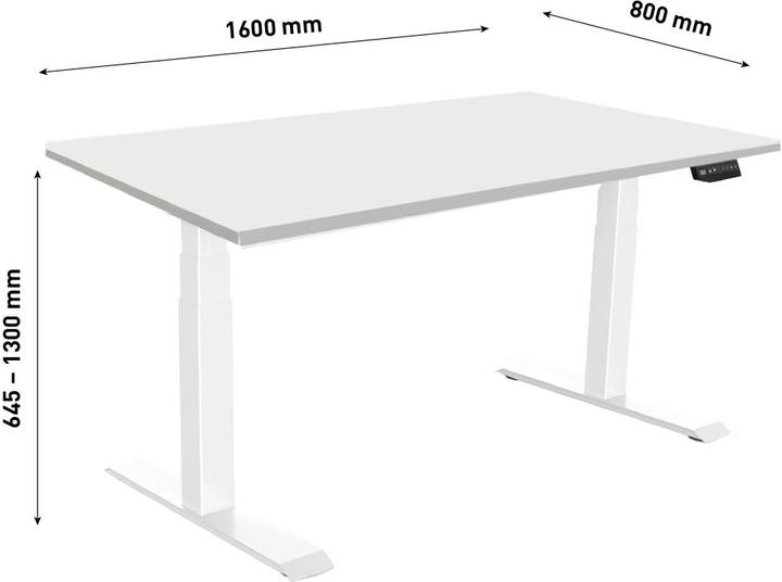 Produktbild Contini Höhenverstellbarer Bürotisch (160 x 80 x 130 cm)