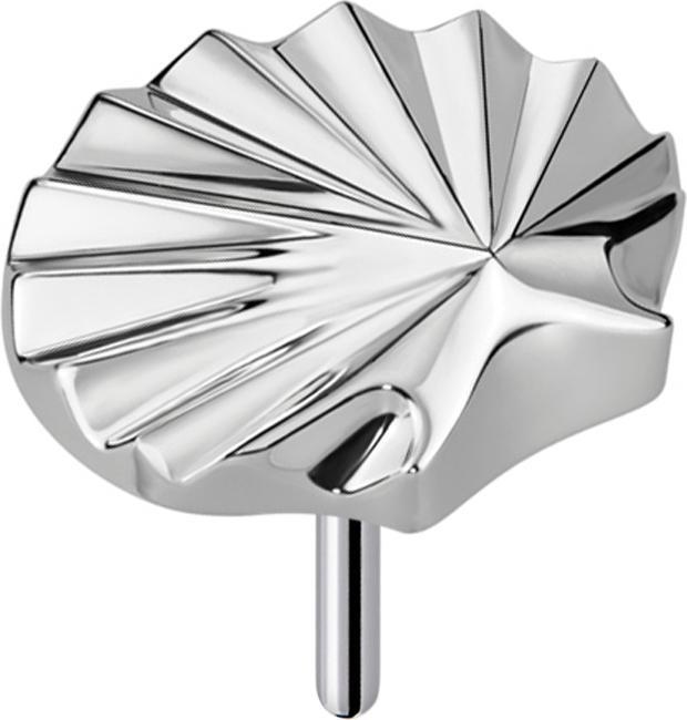 Star Piercing Threadless Diamantschliff Scheibe Muschel silber (ohne Messing, Titan G23)