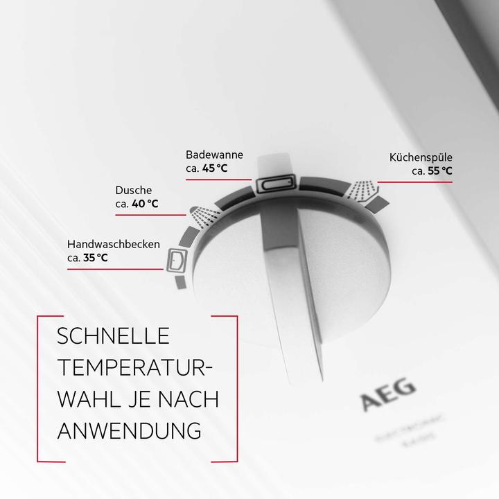 Produktbild AEG Haustechnik DDLE Basis 27 kW Elektronischer Durchlauferhitzer, Temperaturwahl durch Anwendungssymbole