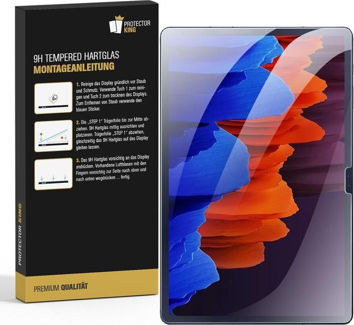 Produktbild Protectorking 2x echtes Tempered 9H Panzerhartglas 3D KLAR (2 Stück, Galaxy Tab S8 Plus)