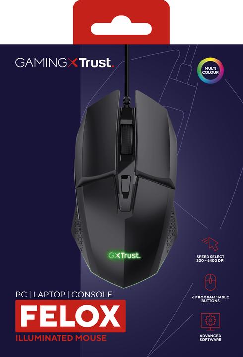Produktbild Trust Gxt109 Felox Gaming Mouse Black (Kabelgebunden)