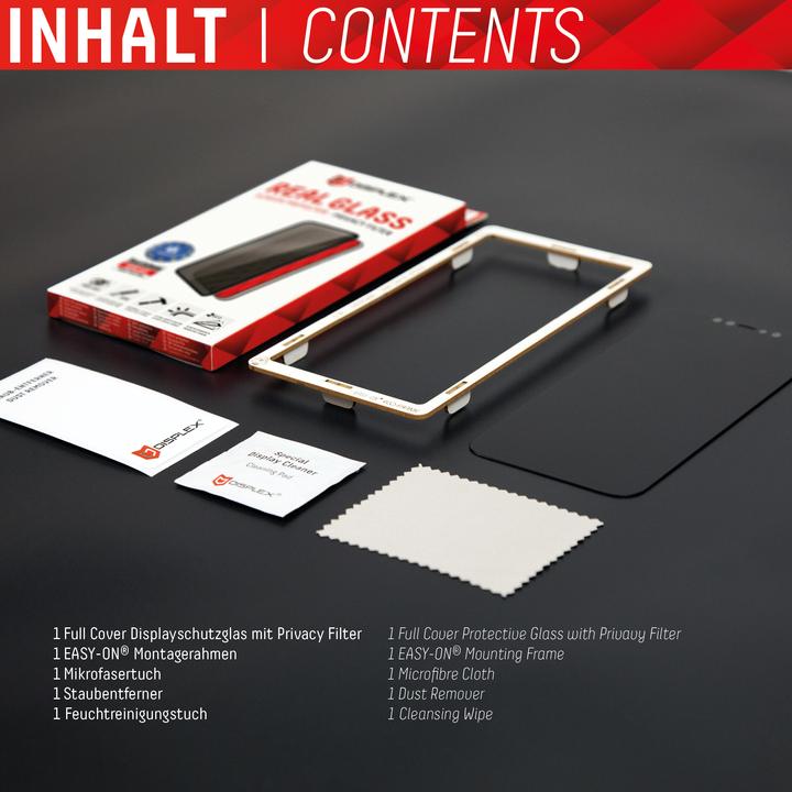 Produktbild Displex Real Glass, Privacy Full Cover Panzerglas (1 Stück, Apple iPhone 13 mini)