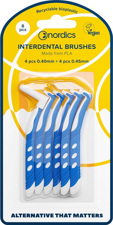 Produktbild Nordics Öko Interdental Zahnbürste PLA L 4x0,40mm + 4x0,45mm– (8 x)