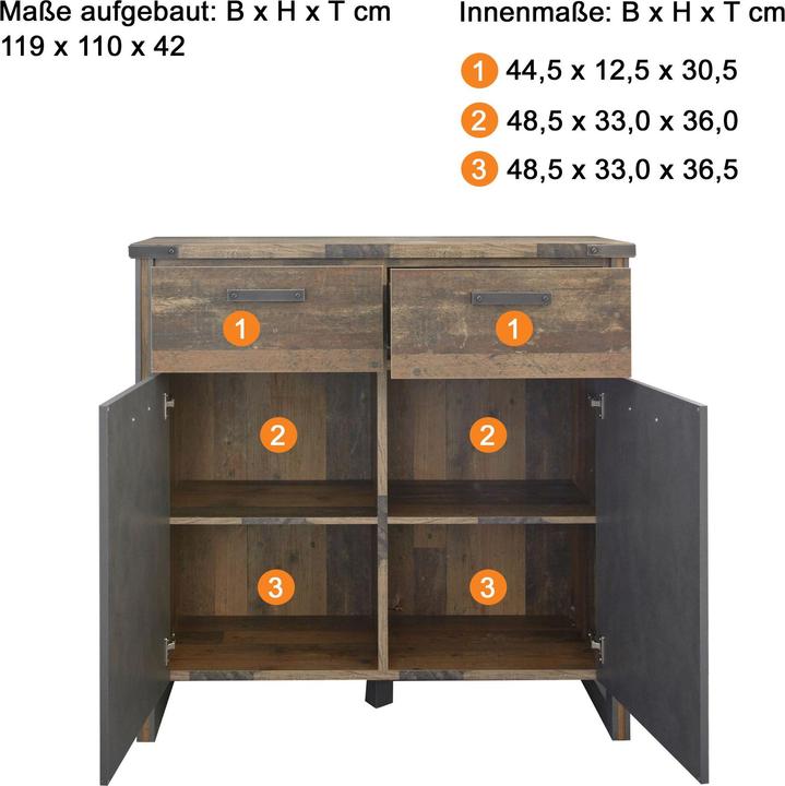 Actual product image Trendteam prime pier (119 x 31 x 201 cm)