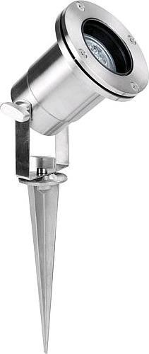 Produktbild TS Electronic TS-ELECTRONIC Gartenstrahler GU 10 mit Erdspiess, (1-fach) 6 m Zuleitung Edelstahl (GU10, IP68)