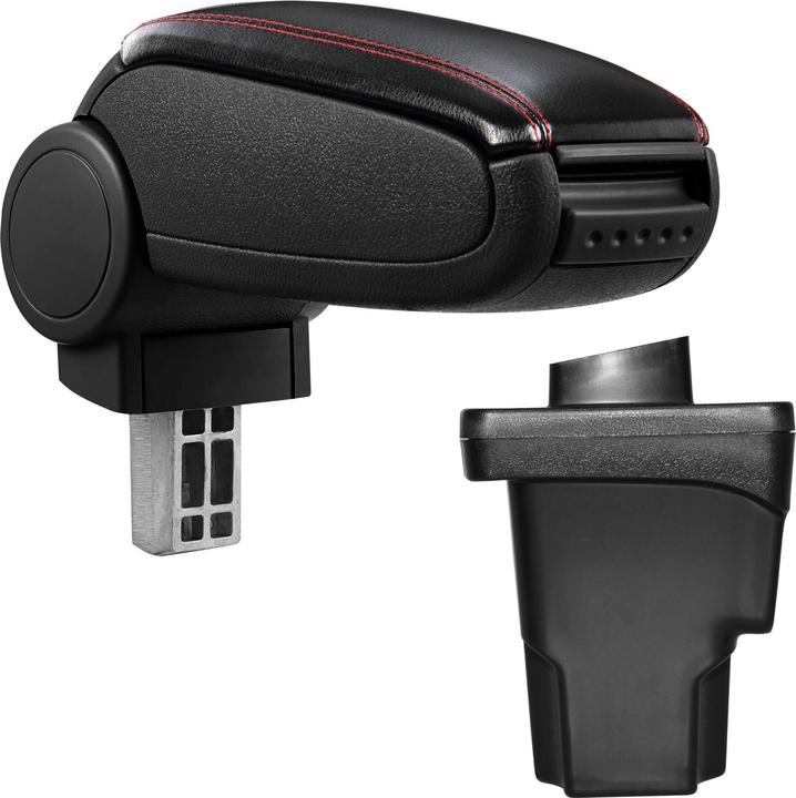 Actual product image Pro-Tec Seat Leon III centre armrest with storage compartment imitation leather black with red stitching