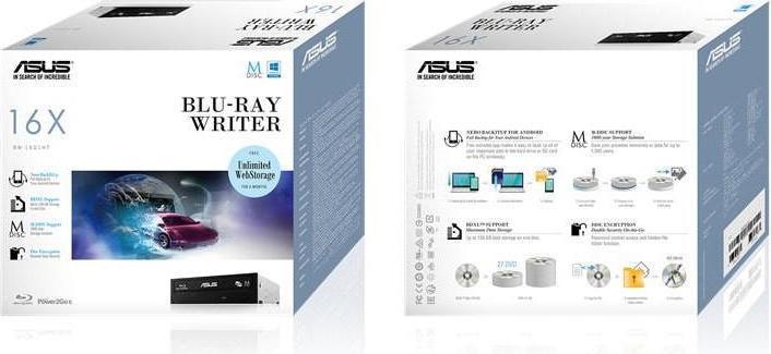 Image du produit ASUS Bw-16d1ht/G (Graveur de DVD, Graveur Blu-ray, Graveur de CD)