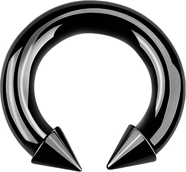 Produktbild Star Piercing Circular Barbell Innengewinde schwarz mit zwei Cones (Chirurgenstahl 316L, ohne Messing)