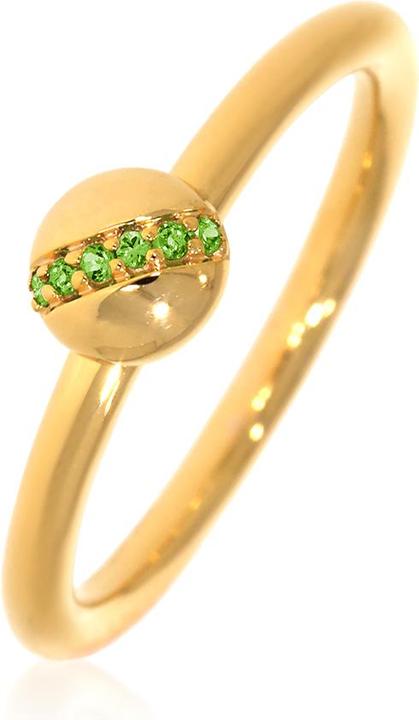 Produktbild Xen Ring mit 6 Chromdiopside ca. 0,04 ct. gelbvergoldet (52, 925 Silber)